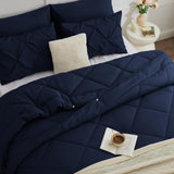 1 x RAW Customer Returns WAVVE duvet 135x200 4 seasons 2 pieces dark blue - all year round duvet 135x200cm 300gsm summer duvet 135 x 200 150gsm winter duvet 450gsm, quilt 200x135 for four seasons summer winter - RRP €39.99