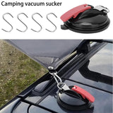 2 x RAW Customer Returns Suction cup hook 4pcs suction cups with 8 S-hooks suction cup anchor car suction cups multifunctional suction cup extra strong suction hook set for camping, tents, mobile homes, awnings, car tensioners - RRP €40.32