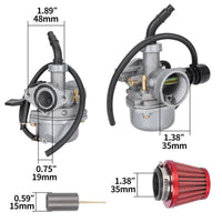 1 x RAW Customer Returns JIAYAN PZ19 Carburetor 19mm Carb with 35mm Air Filter for 50cc 70cc 90cc 110cc 125cc DR50 CRF XR 50 Coolster Taotao Buyang Coolsport Redcat Peace Baja ATV Quad Go Cart Dirt Bike Parts - RRP €22.99