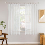 1 x RAW Customer Returns MIULEE Modern White Living Room Curtains for Bedroom 2 Pieces Translucent Curtains for Bedroom Kitchen Curtain for Marriage and Youth Room Decorative Curtain 140 x 160 CM - RRP €23.99