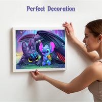 1 x Brand New NAIMOER Stitch Diamond Painting, 5D Stitch with Dragon Diamond Painting Kits Pictures for Adults, DIY Animals Diamond Painting Diamond Painting Children Pictures Set 30 x 40 cm for Wall Decor - RRP €8.05