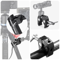 1 x RAW Customer Returns Homeet 2 Pack Super Clamp Tripod Clamp with 1 4 and 3 8 Thread Screw Adapter, Camera Mount Clamp Articulated Universal Magic Arm for Cameras, Flash Light, Tripod, LCD DV Monitor, LED Lights - RRP €14.99