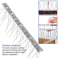 1 x RAW Customer Returns Bynccea Bird Repellent Stainless Steel Pigeon Repellent Spikes, Durable Bird Spikes Fence Spikes Bird Deterrent Spikes for Anti-Crows, Seagulls and Small Birds 1 Meter  - RRP €26.4