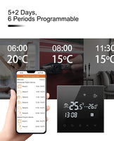 1 x RAW Customer Returns Beok Smart underfloor heating thermostat, programmable WiFi thermostats for hot water heating equipment, compatible with Google Home Alexa Voice Assistant, Max 3A TGT70WIFI-WP black - RRP €49.4