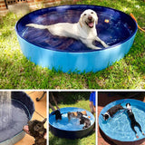 2 x Brand New NIEEKRUN PVC Foldable Dog Pool, Blue, Suitable for Dogs of Different Sizes, L Diameter 160 Centimeters, Height 30 Centimeters. - RRP €40.8