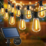 1 x RAW Customer Returns litogo Solar Fairy Lights Outdoor 36.5M - 50 3 ST38 LED Fairy Lights Outdoor Solar Bulbs Weatherproof 5 Modes Solar Fairy Lights for Outdoor Garden Balcony Party Wedding Christmas Decoration, Warm White - RRP €49.99