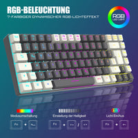 1 x RAW Customer Returns RedThunder K84 Wireless Gaming Keyboard and Mouse Set, QWERTZ German, 75 TKL Compact Layout, 2380mA Battery Capacity with RGB Lighting, 3200 DPI Honeycomb Mouse for PS5 PC Mac Gamer - RRP €60.49