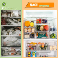 1 x RAW Customer Returns HEVOL Refrigerator Organizer Set, BPA Free Stackable Storage Box with Lid, Transparent Fridge Organizer for Refrigerator, Kitchen, Cabinets, Send 1 Cleaning Cloth - RRP €35.99