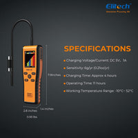 1 x RAW Customer Returns Elitech Refrigerant Leak Detector For R744, Infrared CO Refrigerant Detector, High Precision Portable Carbon Dioxide Monitor For HVAC Systems - RRP €239.99