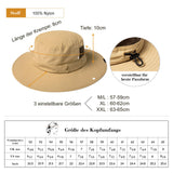 1 x RAW Customer Returns TOP-EX Men s UPF 50 Wide Brim Safari Hat with Sunglasses Holder - UV Protection Fisherman Hat, Waterproof Breathable - Foldable Sun Hat for Outdoor, Hiking, Camping, Fishing Khaki M L - RRP €26.21