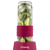 1 x RAW Customer Returns H.Koenig Mini Blender for SMOOTHIE Compact 570mL SMOO10 BPA Free Powerful 300W, Blender for smoothies and shakes 2 Portable Bottles with lid, 4 Stainless steel blades, fuchsia - RRP €34.9