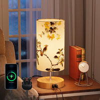 1 x RAW Customer Returns GPATIO bedside lamp, table lamp, modern bedside lamp, touch dimmable, decorative bedroom, printed table lamp, 2 USB charging port, LED lamp for decorative bedroom, living room, children s room - RRP €38.05