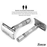 1 x RAW Customer Returns Kanzy safety razor for men and women with 10 blades stainless steel, wet razor safety razor works with all double edge razor blades safety razor set - RRP €14.45