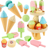 1 x RAW Customer Returns AOLEVA ICE CREAM toy for children, ice cream parlor children s ice cream toy with ice cream stand children s kitchen shops accessories play kitchen role play gift for children aged 3 and over - RRP €15.62