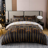 1 x RAW Customer Returns Shamdon Home Collection Bed Linen 220X240, Geometric Marble Pattern Duvet Cover Set and 2 Pillowcases 80x80cm, 3 Piece Soft Fluffy Bedding Set with Zipper, Gray - RRP €28.22