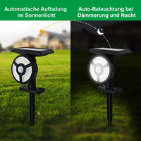 1 x Brand New OUSIDE LED solar lights with ground spike, dusk to dawn sensor garden spotlight with motion detector, IP67 waterproof 500LM 5200K solar lamps for outdoor garden, 3 light modes - RRP €30.98