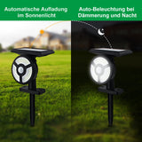 1 x Brand New OUSIDE LED solar lights with ground spike, dusk to dawn sensor garden spotlight with motion detector, IP67 waterproof 500LM 5200K solar lamps for outdoor garden, 3 light modes - RRP €30.98