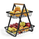 1 x RAW Customer Returns EWEMOSI Fruit Etagere Fruit Baskets with 2 Levels Fruit Bowl Modern Fruit Bowl, Practical Metal Fruit Baskets for Bread, Vegetables, Snacks, Corner Shelf Standing Storage Kitchen - RRP €21.17