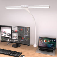 1 x RAW Customer Returns LED Desk Lamp, Hokone Desk Lamp with Clamp, 9W Gooseneck Lamp with Dimmable 5 Color Modes and 5 Brightness Levels, Timer, Touchable White Table Lamp for Work, Study, Home, Office - RRP €35.99