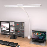 1 x RAW Customer Returns LED Desk Lamp, Hokone Desk Lamp with Clamp, 9W Gooseneck Lamp with Dimmable 5 Color Modes and 5 Brightness Levels, Timer, Touchable White Table Lamp for Work, Study, Home, Office - RRP €35.99