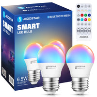 1 x RAW Customer Returns Aigostar Mesh - Alexa Light Bulb E27 Bluetooth Mesh G45 6.5W, Smart Light Bulb Works with Alexa, Smart Bulb LED 555LM RGB 2700K-6500K, 2 Pieces with Bluetooth Remote Control  - RRP €16.99