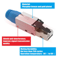 1 x RAW Customer Returns VCE RJ45 connector tool-free for installation cable Cat8 Cat7A Cat7 Cat6A network connector field-assembly shielded 40 GBit s 2000 MHz 4 pieces - RRP €25.99