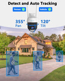 1 x RAW Customer Returns UCOCARE 5MP outdoor WiFi surveillance camera with 32G memory card, 360 WiFi camera outdoor, automatic tracking, 24 7 recording, humanoid detection, color night vision, 2-way audio, IP67 - RRP €78.99