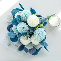 1 x RAW Customer Returns BLOSMON Artificial Flowers with Vase Table Decoration Artificial Flowers in Vases Plastic Bouquet Fake Decorative Flowers Blue Silk Flowers Flower Arrangements for Balcony Garden Wedding Living Room Indoor - RRP €43.99