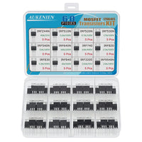 1 x RAW Customer Returns AUKENIEN Mosfet Transistor 12 Values 60pcs IRFZ44N IRF510N IRF520N IRF530N IRF540N IRF640N IRF740 IRF820 IRF830 IRF840 IRF3205 IRF9540N TO-220 IRF Mosfet Power Transistors - RRP €22.99