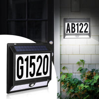 1 x RAW Customer Returns Solar Address Sign Illuminated House Number Plate Waterproof, Greenidea Solar Powered LED Illuminated Address Signs with Solar Security Lights, Outdoor Address Number for House, Yard, Street - RRP €20.1