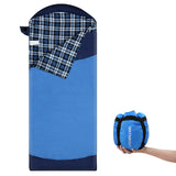 1 x RAW Customer Returns WKFAMOUT Lightweight Flannel Sleeping Bag for Adults Ultralight Hiking Compact Portable Warm Sleeping Bag 3 Season with Compression Sack - RRP €39.99