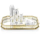 1 x RAW Customer Returns NUPTIO Metal Mirrored Ornate Decorative Tray, Candle Holder, 35.5cm Length Snake Cupcake Tray, Table Tray, Fruit Bowls, Cosmetic Jewelry Organizer, Multifunctional Bowl, Gold, Rectangle - RRP €34.98