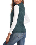 1 x RAW Customer Returns LONGKING Women s Vest Lightweight Stand-Up Collar Vest Quilted Vest with Zipper Sleeveless Tops Coat Jacket Outdoor Green XS - RRP €26.21