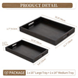 1 x Brand New Hanobe decorative tray, wooden tray, serving tray decorative plates, wooden, rectangular, black, brown, trays, 2 pieces, vintage wooden plates with handle, serving trays for candles, coffee table decoration - RRP €57.57