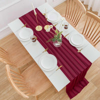 1 x RAW Customer Returns AOKSUNOVA table runner chiffon burgundy red 70 x 400cm decorative fabric wedding table decoration washable - RRP €20.16