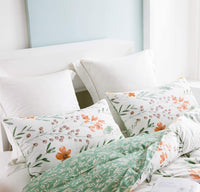 1 x RAW Customer Returns Lanqinglv set of 2 bed linen 135 x 200 cm green white leaves flower pattern plants reversible bed linen 135 x 200 4 pieces colorful microfiber 2 duvet covers with zipper and 2 pillowcases 80 x 80 cm - RRP €47.27