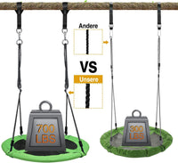 1 x RAW Customer Returns Vanku 317KG nest swing outdoor with 3 meter swing straps 2 pieces loadable 700KG, swing set plate swing for children adults garden indoor green  - RRP €85.7