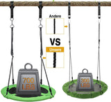 1 x RAW Customer Returns Vanku 317KG nest swing outdoor with 3 meter swing straps 2 pieces loadable 700KG, swing set plate swing for children adults garden indoor green  - RRP €85.7