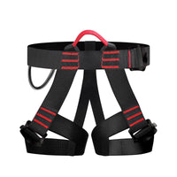 1 x RAW Customer Returns Climbing Harness Fastening Fall Protection Safety Belt Waist Thicken Adjustable Climbing Harness Safety Belt Climbing Equipment Wider Half Belt for Tree Climbing Firefighter Outdoor Black  - RRP €21.49