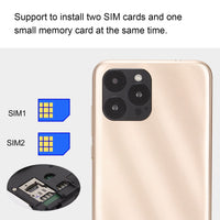 1 x RAW Customer Returns IP13 Pro Max Smartphone, Unlocked Mobile Phone with Face Recognition, 6.1 Inch FHD Screen, 3GB RAM 32GB ROM, 2800mAh Battery, Dual SIM Prepaid Smartphone, Unlocked GSM Smartphone for Gold  - RRP €94.69