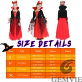 1 x RAW Customer Returns GEMVIE Vampire Costume Girls Halloween Costume Vampire Dress with Hairband Cosplay Carnival Fancy Dress L - RRP €14.11