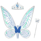 1 x RAW Customer Returns JGT fairy wings for girls adults, carnival butterfly wings for fairy angel princess, costume wings for Halloween birthday stage fairy theme party 60cm x 48cm blue  - RRP €14.99