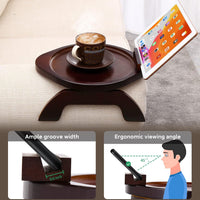 1 x RAW Customer Returns Sitremen Sofa Tray Swivel Mobile Phone Holder Bamboo Wood Foldable Sofa Tray Non-Slip Sofa Tray Sofa Cup Holder - RRP €40.33