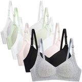 1 x RAW Customer Returns FEOYA 6 Pack Girls Underwear Teenage Bras Training Bra Women Bralette Sports Bra Push Up Bra Wire Free Bra Girls Bras Breathable Bra Padded Bra With Adjustable Straps 70A B - RRP €33.25