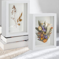 1 x RAW Customer Returns Anhow 2-pack 3D picture frames for filling, 3D picture frame deep object frame 15 x 20 cm with transparent real glass for table top and wall - white 3 cm - RRP €18.73