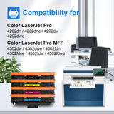 1 x RAW Customer Returns MyCatridge 220X Toner Compatible for HP 220X HP 220A for HP Color Laserjet Pro 4202dn 4202dne 4202dw 4202dwe MFP 4302dw 4302dwe 4302fdn 4302fdne 4302fdw 4302fdwe 4-pack without chip  - RRP €151.51