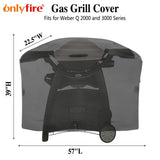 1 x RAW Customer Returns Onlyfire grill cover for Weber Q 2000 3000 gas grill, weatherproof grill cover, 600D, BBQ cover, grill tarpaulin, waterproof - RRP €34.8