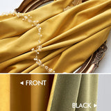 1 x RAW Customer Returns MIULEE Yellow Velvet Curtains for Indoor Modern Curtains, Elegant Velvet Curtains for Bedroom, 2 Pieces Winter Thermal Velvet Curtains for Window, Each 145 CM High, Velvet Curtain for Living Room - RRP €40.33