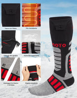 1 x RAW Customer Returns KEMIMOTO Battery Heated Socks, Heated Socks with APP, 5000mAh Rechargeable Heated Socks, Winter Cotton Socks Foot Warmer for Skiing, Hunting, Hiking S - RRP €44.38