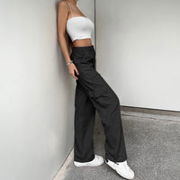 1 x RAW Customer Returns Chaberlu cargo trousers women s baggy Y2K trousers, wide leg trousers with 6 pockets, high waist, baggy trousers women - RRP €26.21